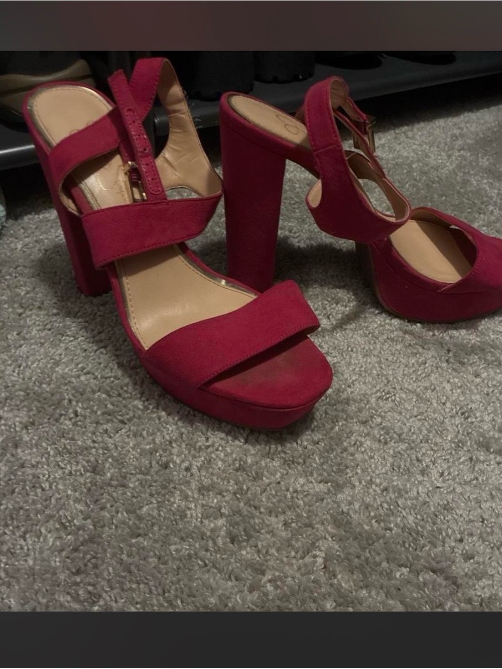 Jessica Simpson Hot Pink Platform Block Heel Sandals